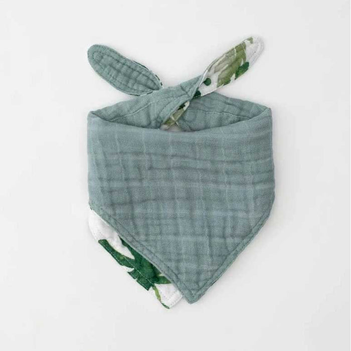 Little Unicorn Cotton Muslin Reversible Bandana Bib - Tropical Leaf | Koop.co.nz