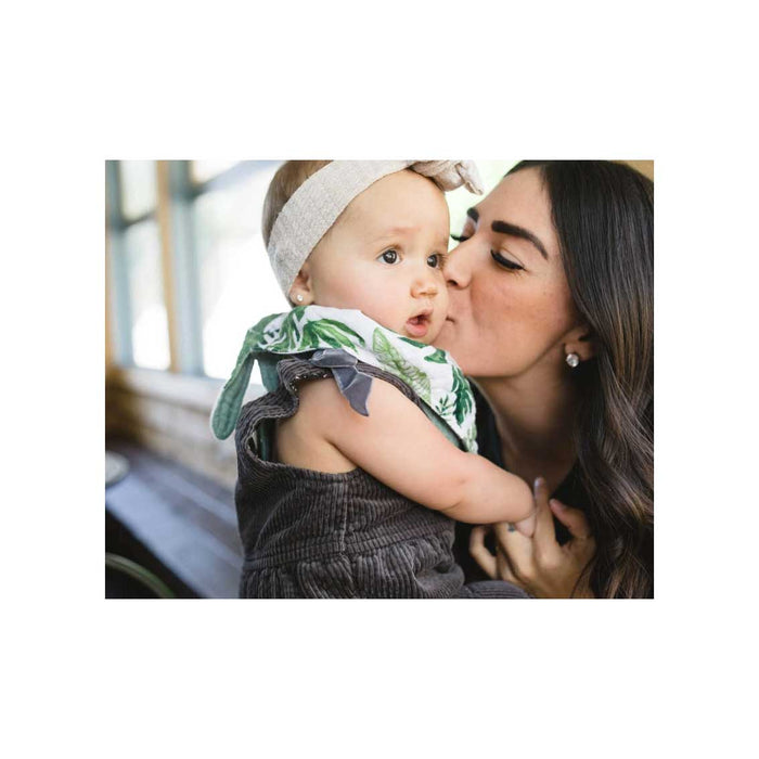 Little Unicorn Cotton Muslin Reversible Bandana Bib - Tropical Leaf | Koop.co.nz