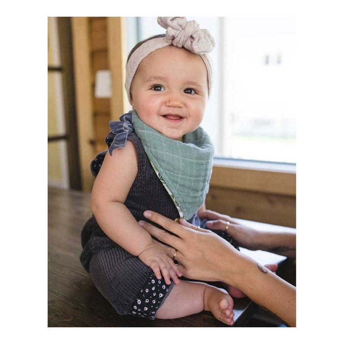 Little Unicorn Cotton Muslin Reversible Bandana Bib - Tropical Leaf | Koop.co.nz
