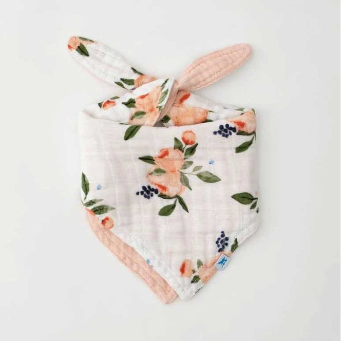 Little Unicorn Cotton Muslin Reversible Bandana Bib - Watercolour Roses | Koop.co.nz