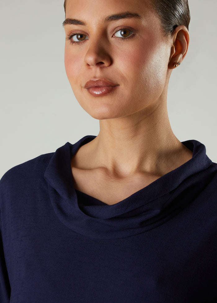 Cowl Neck Abaya Navy