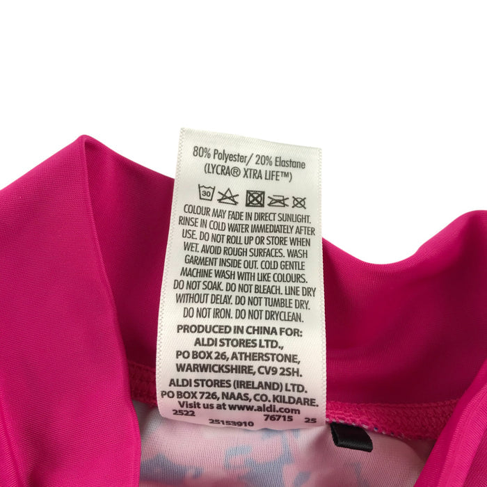 Crane 5-6 years pink floral short sleeve swim top