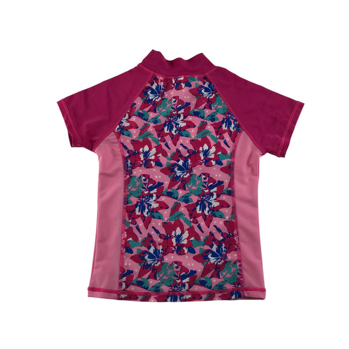 Crane 5-6 years pink floral short sleeve swim top