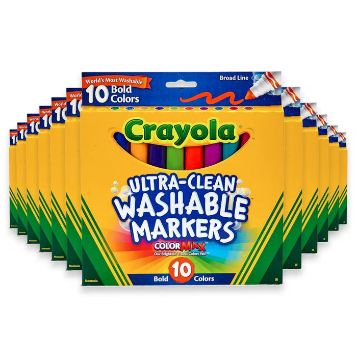 Crayola Washable Broad Line Bold Markers - 10 Ct - 24 Pack