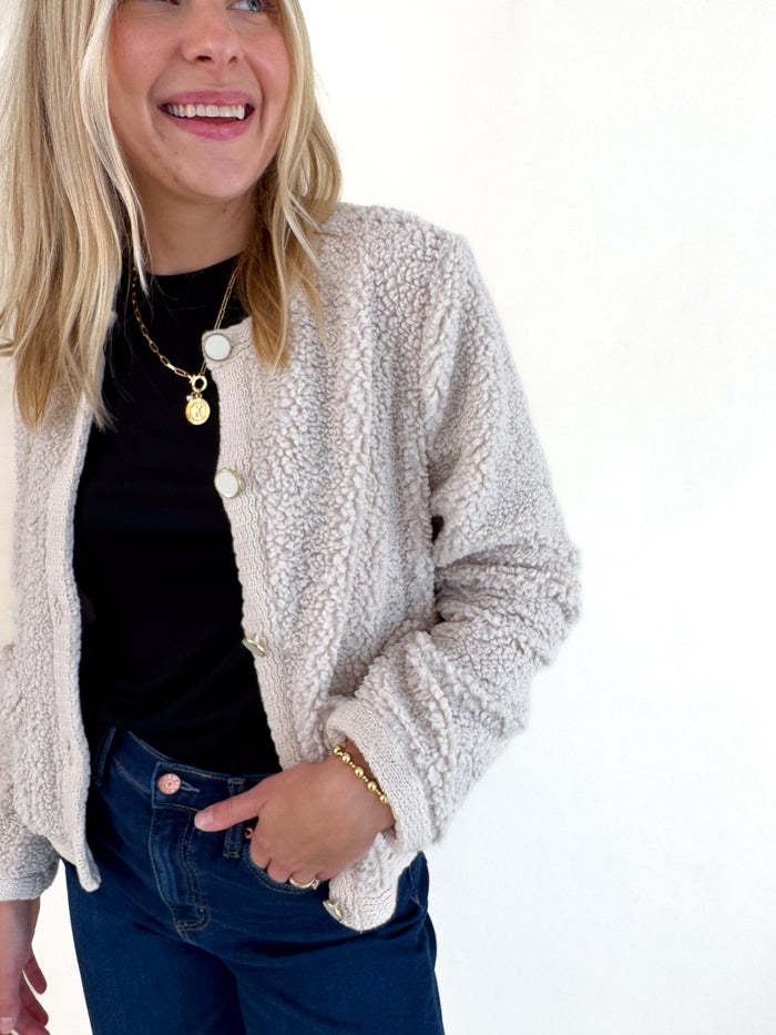 Cuddle Up Cardi - Light Oat