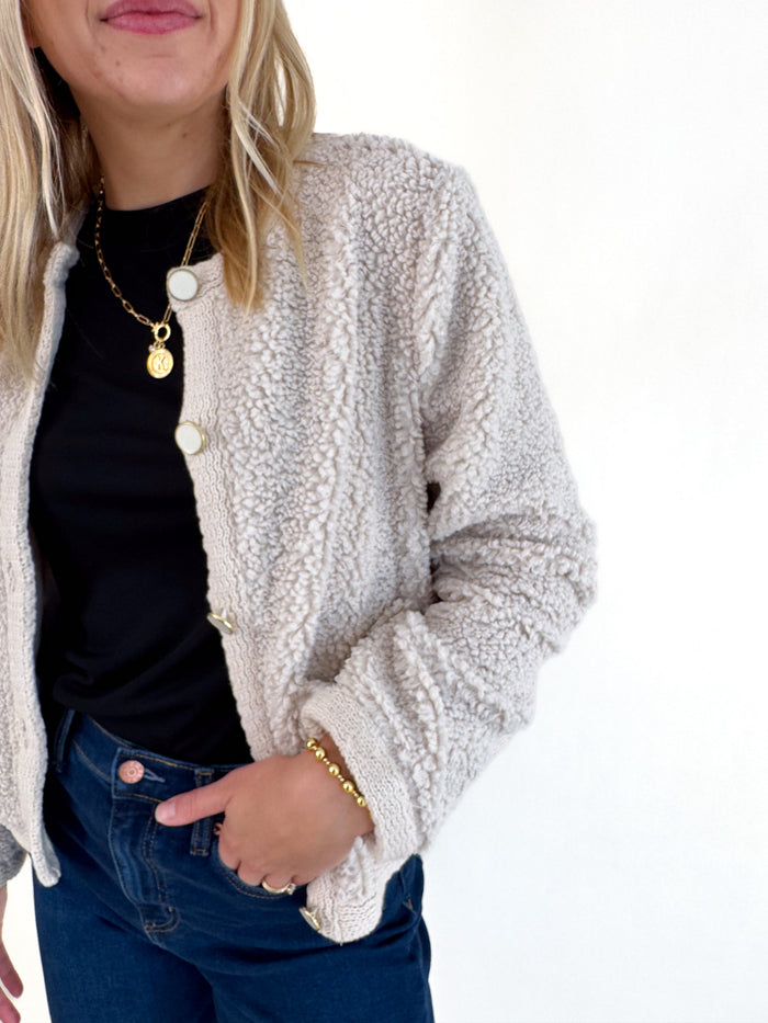 Cuddle Up Cardi - Light Oat