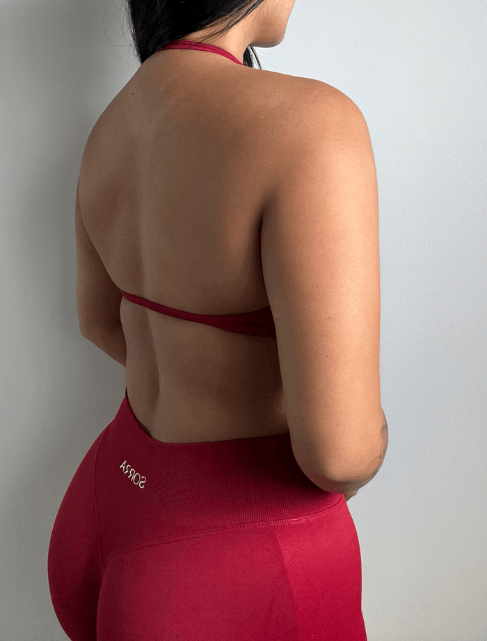 CurveContour Curve Halter Bra Cherry Bomb