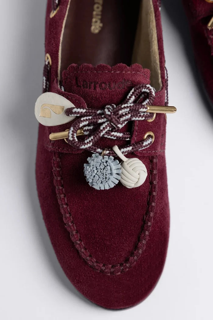 Cyprus Boat Shoe Burgundy Suede Loafer Larroudé