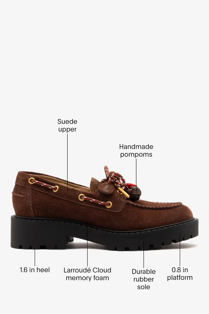 Cyprus Lugsole Loafer Brown Suede Loafer Larroudé