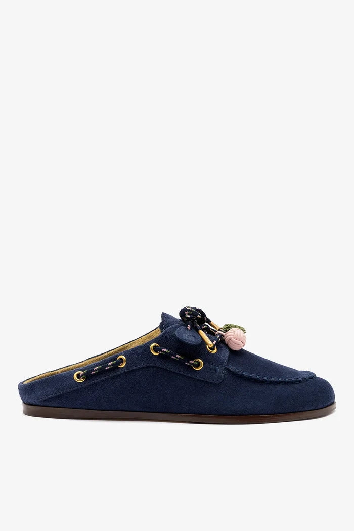 Cyprus Mule Indigo Suede Mule Larroudé