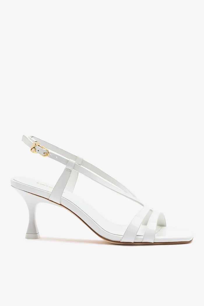 Daphne Sandal White Patent Leather Sandal Larroudé