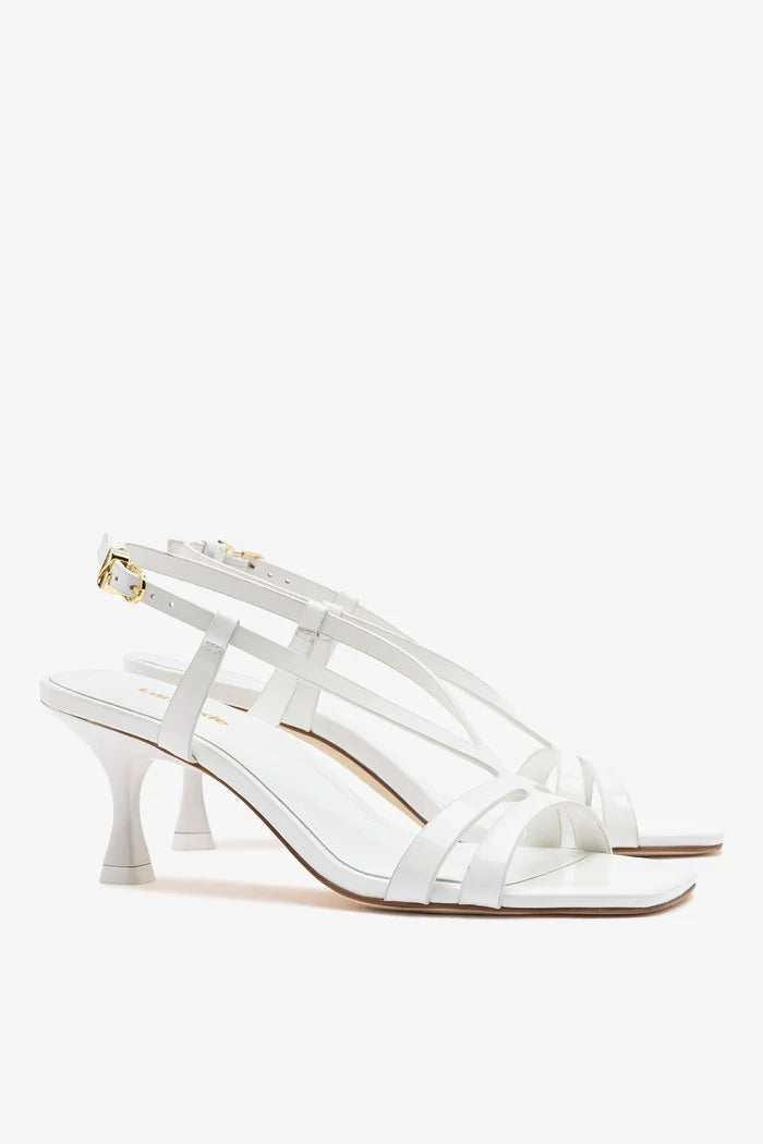 Daphne Sandal White Patent Leather Sandal Larroudé