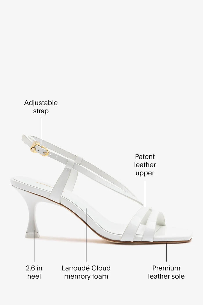 Daphne Sandal White Patent Leather Sandal Larroudé