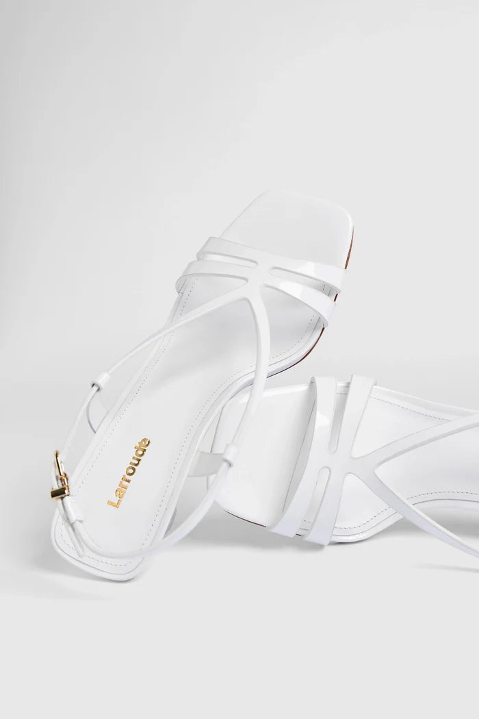 Daphne Sandal White Patent Leather Sandal Larroudé