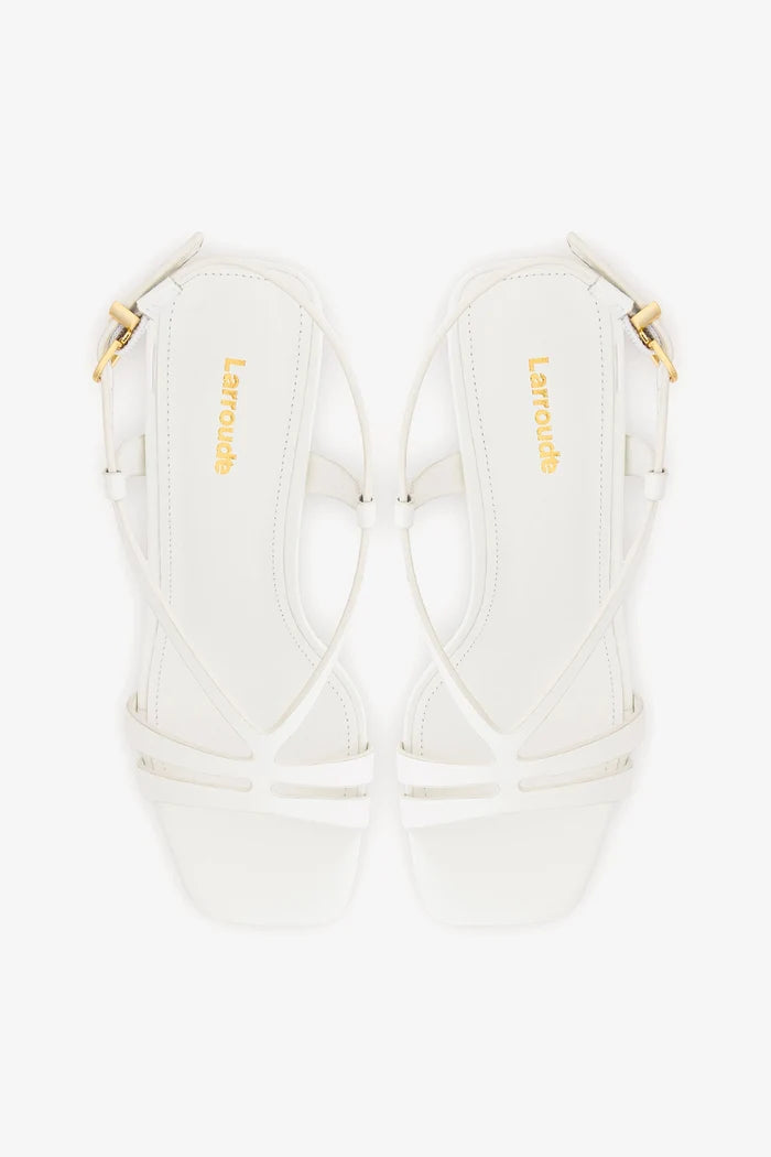 Daphne Sandal White Patent Leather Sandal Larroudé