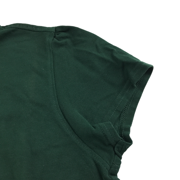 Dark green girls scallop collar school polo shirt