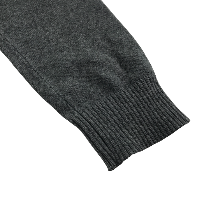 Dark grey girls cable knit school cardigan