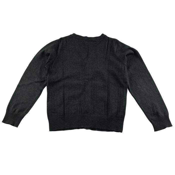 Dark grey girls cable knit school cardigan
