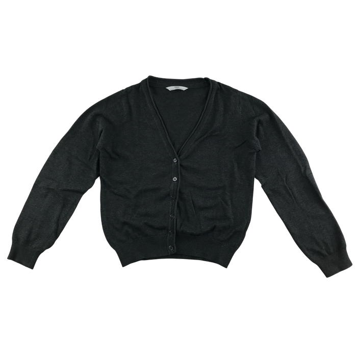 Dark grey girls plain school cardigan
