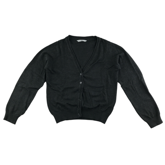 Dark grey girls plain school cardigan