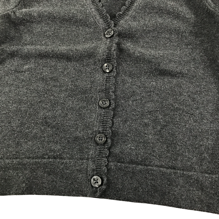 Dark grey girls scallop neck school cardigan