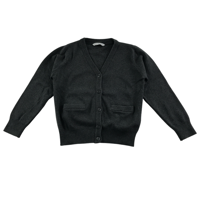 Dark grey girls with pockets school cardigan