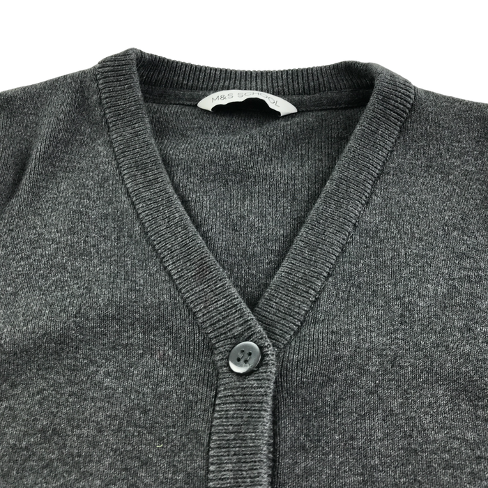 Dark grey girls with pockets school cardigan