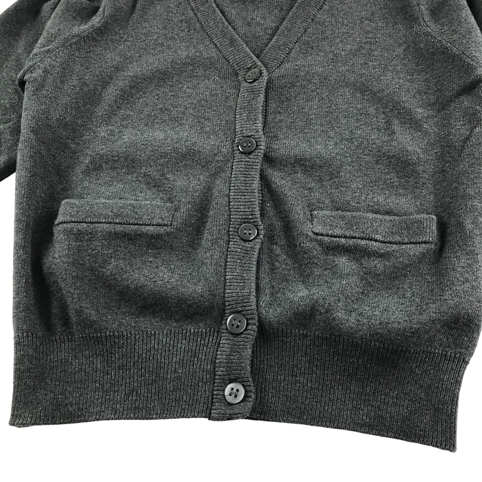 Dark grey girls with pockets school cardigan