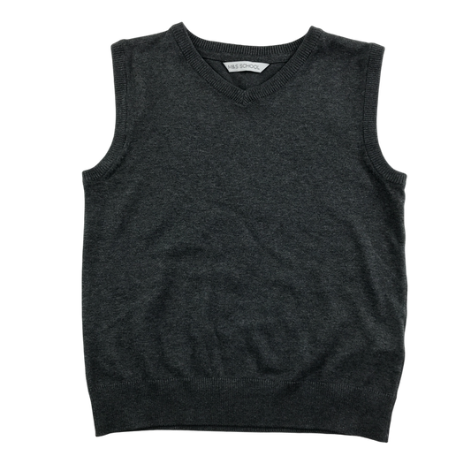 Dark grey unisex v-neck school tank top
