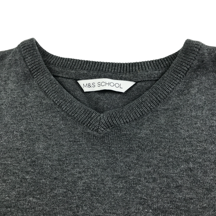 Dark grey unisex v-neck school tank top