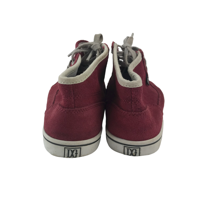 DC size UK 3 burgundy leather high top trainers