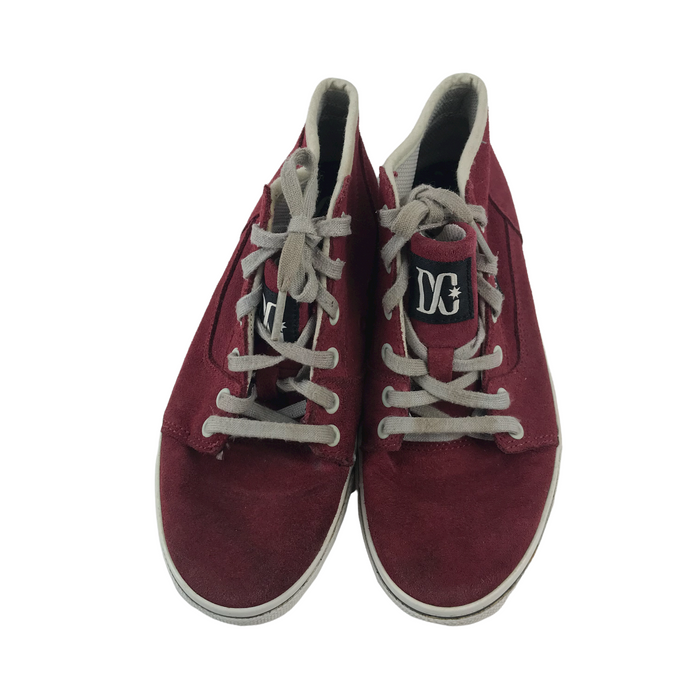 DC size UK 3 burgundy leather high top trainers