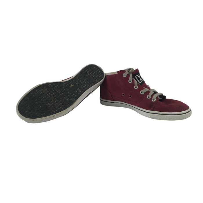 DC size UK 3 burgundy leather high top trainers