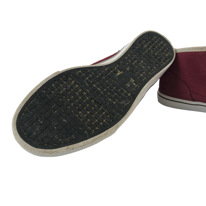 DC size UK 3 burgundy leather high top trainers
