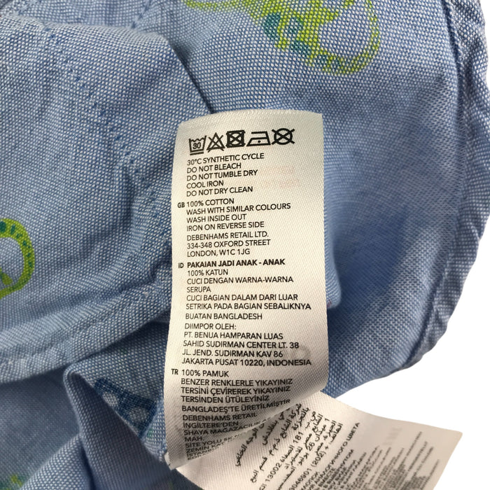 Debenhams 4-5 years blue dinosaur robot and space print cotton shirt
