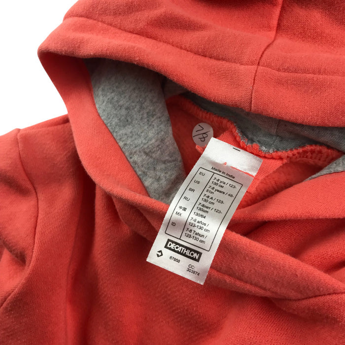 Decathlon 7-8 years orange plain hoodie