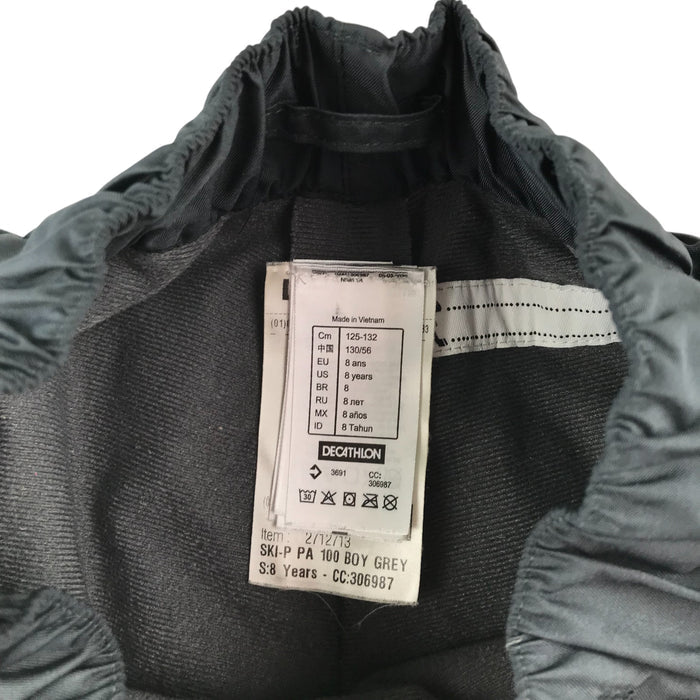 Decathlon Snow Trousers 7-8 years grey plain warm lining