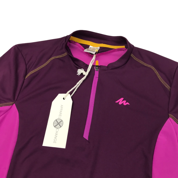 Decathlon women's XS purple short sleeve cycling top