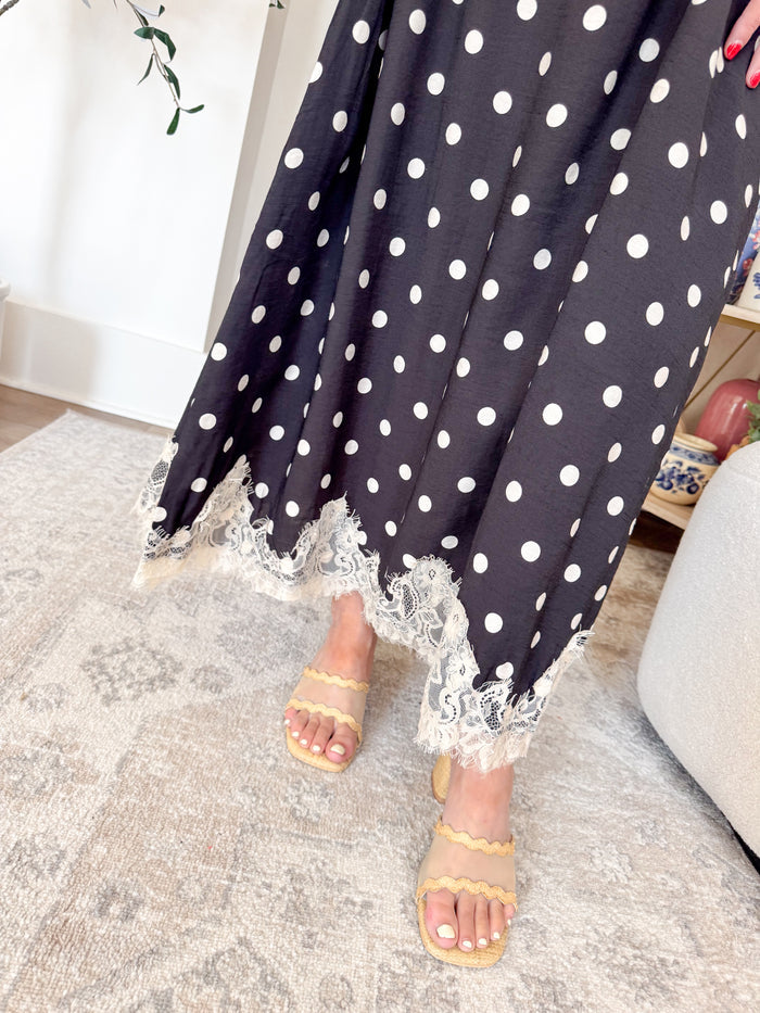 Della Black Polka Dot Dress