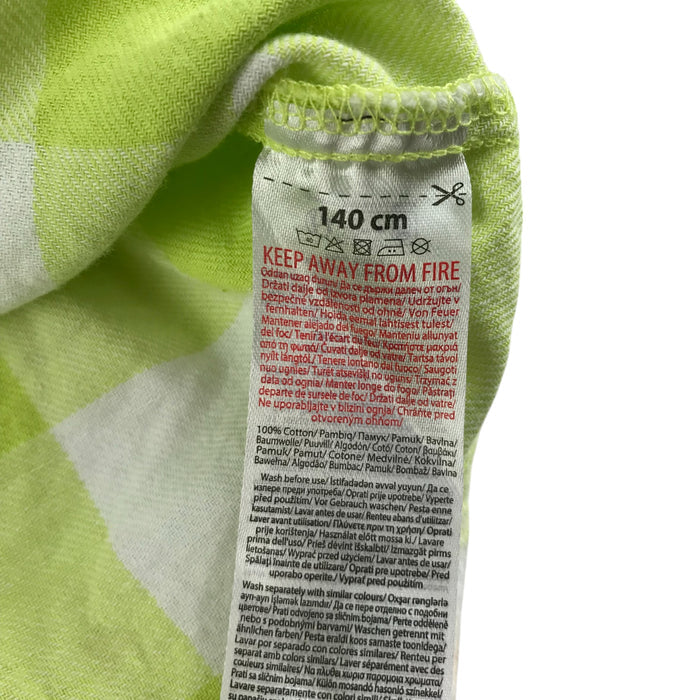 Destination 9-10 years lime green and white checked buttoned cotton shirt