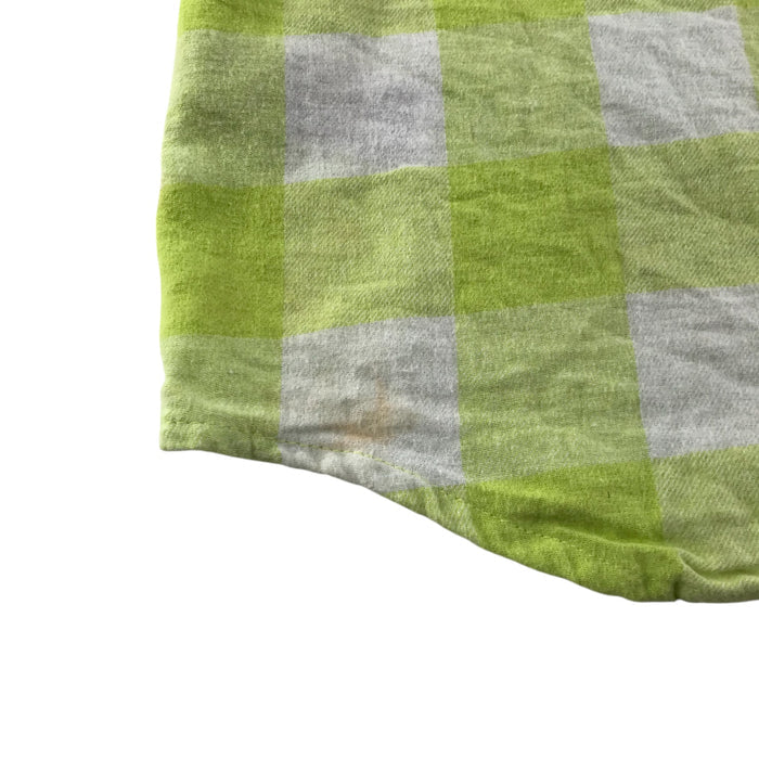 Destination 9-10 years lime green and white checked buttoned cotton shirt