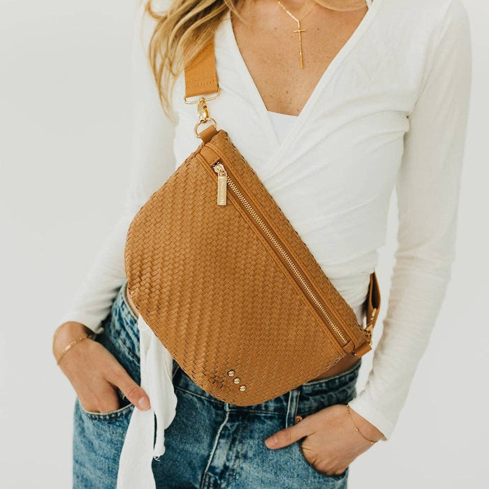 Pretty Simple Diagonal Woven Westlyn Bum Bag – women's accessories - handbags