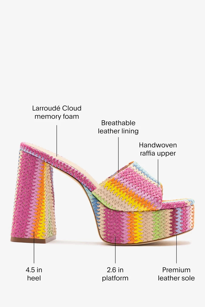 Dolly Mule Rainbow Raffia Mule Larroudé