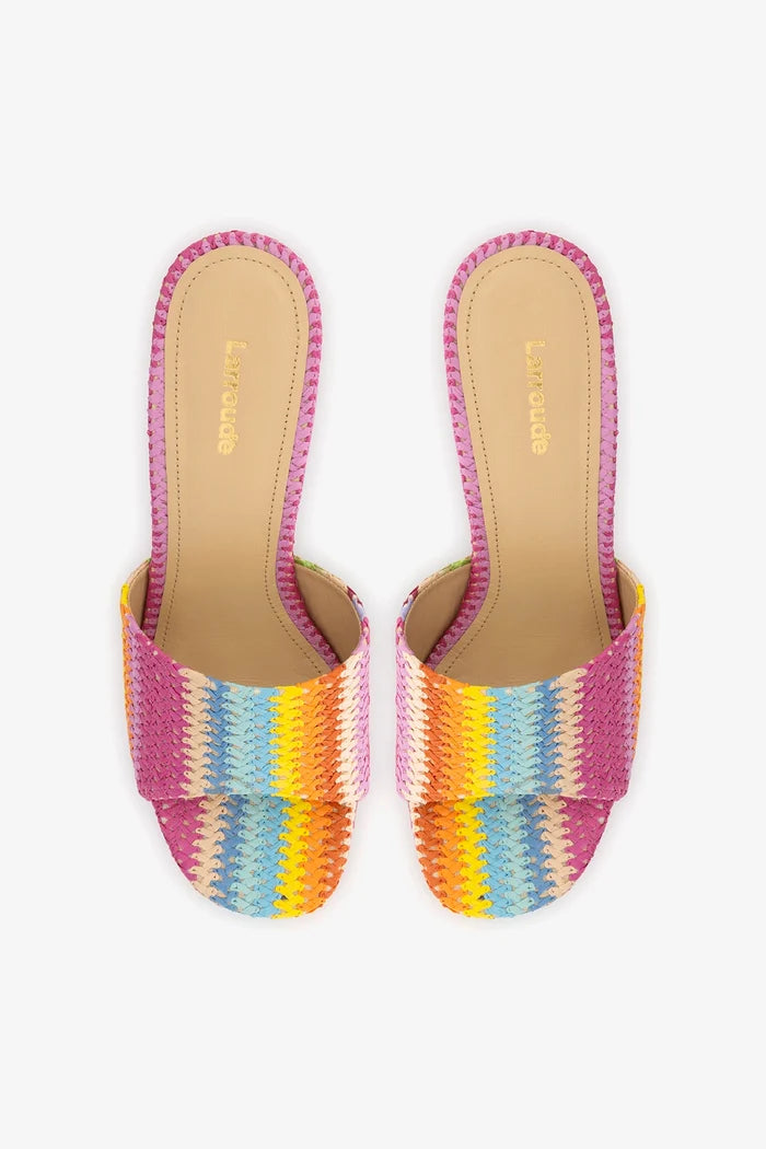 Dolly Mule Rainbow Raffia Mule Larroudé