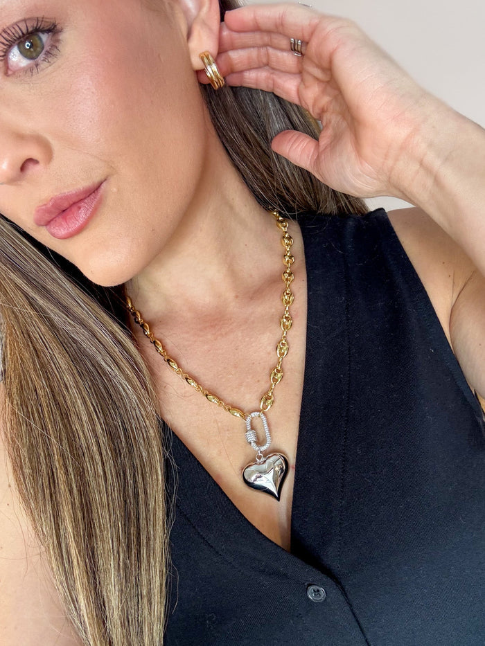 Double Trouble Silver Necklace