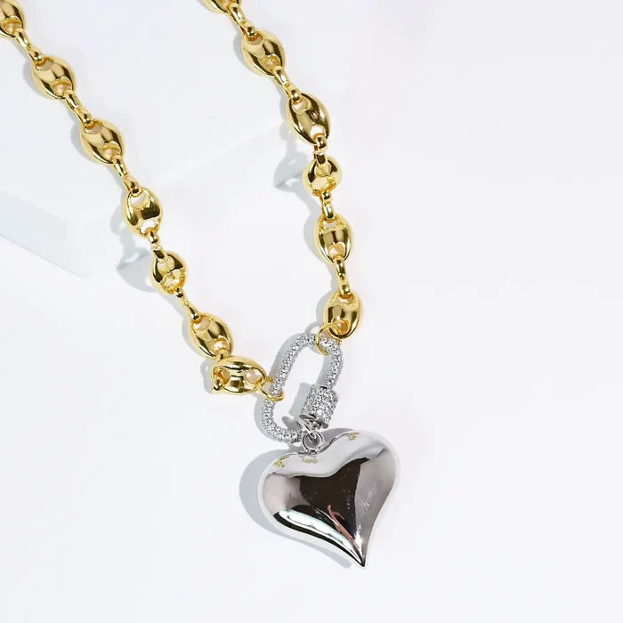 Double Trouble Silver Necklace