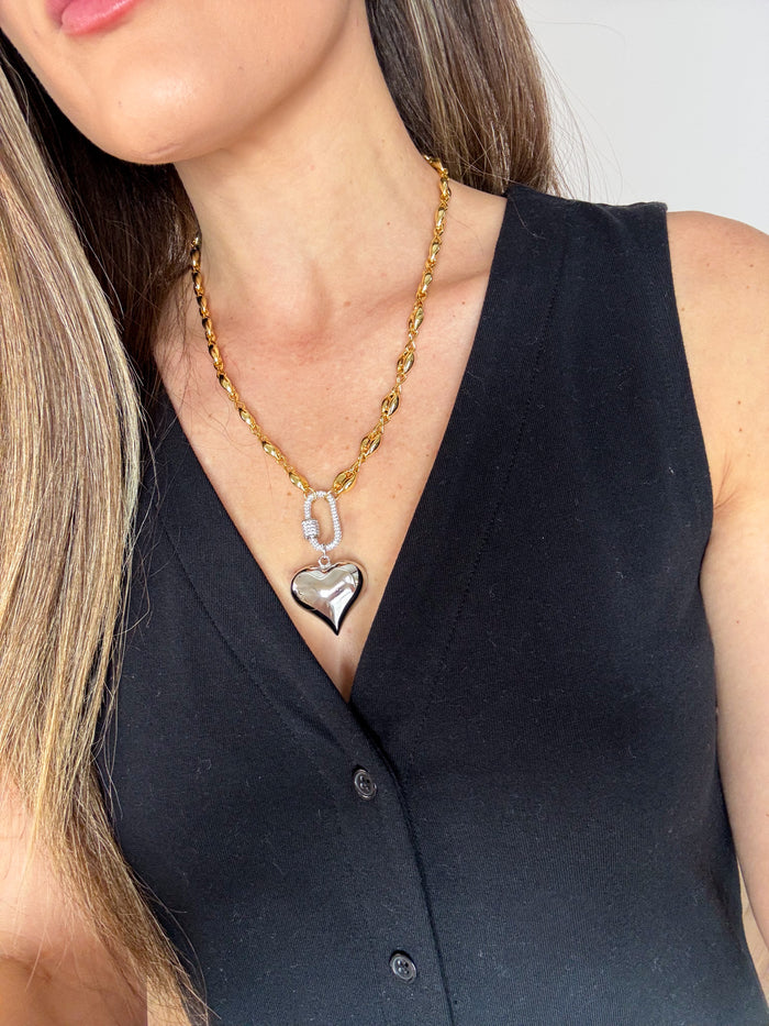 Double Trouble Silver Necklace