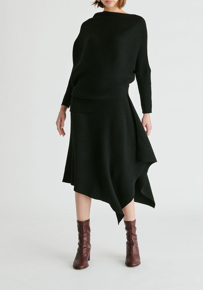Draped Knitted Jumper
