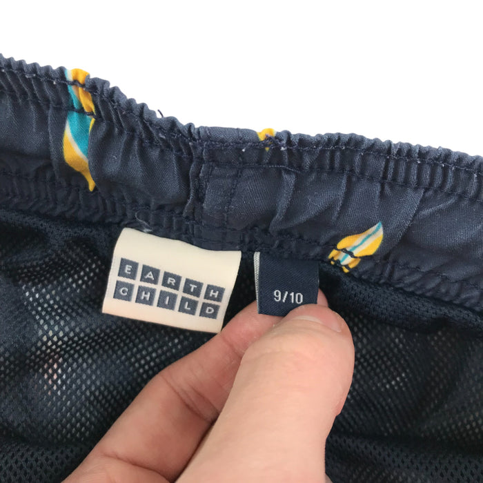 Earthchild 9-10 years navy blue surf board swim trunks