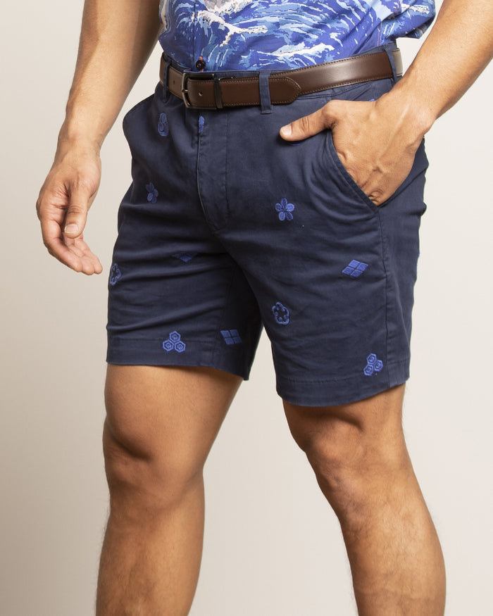 Edward Crest Navy Shorts